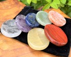 Worry Stone 7 Chakra Kit With Velvet Pouch  chakra Stone Set  Beginner Crystals 