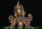 8 6   Old Tibet Bronze Gilt Green Tara Mahayana Buddhism Goddess Buddha Statue