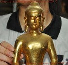 Old Tibet Buddhism Temple Bronze Gilt Shakyamuni Shakya Mani Buddha God Statue
