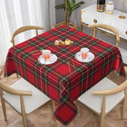Christmas Tablecloth 60x60 Inch Square Red Green Buffalo Plaid Tablecloth Dust-p