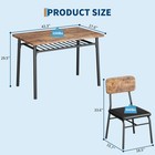 5-piece Dining Sets Modern Kitchen Table With Storage Rack  4 Upholstered Chairs