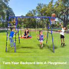 5-in-1 Metal Playground Swing Set Kids Outdoor Backyard Playset Children 440lbs