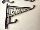 Pair Of Original Antique Cast Iron James Way Equestrian Harness Hooks