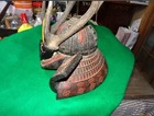 Japanese Samurai Armor Kabuto Helmet Sword Stand Stag Antler Rack Warrior Art