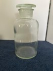Large Apothecary Jar With Lid Stopper Vtg Clear Glass Bottle W Stopper 10 1 4 