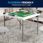 4-player Square Folding Card Game Poker Table W  Green Felt Top And Cup Holders