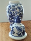 Vintage Blue And White Porcelain Lidded Jar     12   