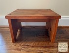 Vintage Hand Crafted Farmhouse Cottage Wooden Stool Stained 14 X 11 25 X 8 75 