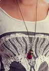 Halloween Retro Gothic Skull Blood Bottle Rose Pendant Necklace Chain Hot Gift