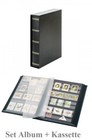 5 Stamp Album Black 60 Black Pages   Case Lindner 1169sk-s