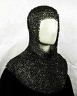 Flat Washer Chain Mail Shirt 9 Mm Black Flat Riveted With Medieval Coif Gift