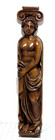 Antique Carved Wood Neoclassic Caryatid Nude Woman Column Wall Furniture Decor