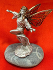 Vintage 1994 Gallo Rigolfi Pewter Fairy Butterfly Figurine Golden Hair   Wings