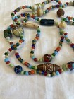 Vtg Antique Bead And Carved Bead  Glass Necklace 46   