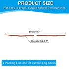 36 Pcs 50cm Wood Log Sticks 0 2-0 5 Inch Natural Wood Craft Sticks Brown