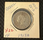 1913a Brazil 1000 Reis  900 Silver Coin Very Fine Km 513 - Asw  2894  mm00266 