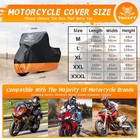 Tokept Motorcycle Cover  All-season Waterproof Outdoor M-86   Black orange 