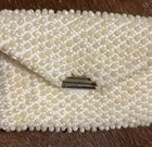 Super Cute Vintage White Beaded Change Purse Or Card Holder