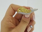 Levian Yellow Sapphire   Diamond Whale Pin Brooch 4 78 Ct 18k Yellow Gold