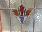 Simple Abstract Old Leaded Stained Glass Window 22 X 20