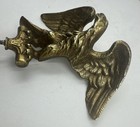 Vintage Antique Solid Cast Brass Eagle Flag Pole Finial Topper Large 4  X 4 75 