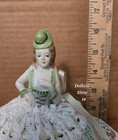 Pin Cushion Half Doll Vintage Porcelain Bisque Japan