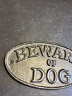 Cast Iron Beware Of The Dog Sign Plaque Rustic Wall Mounted Fence Farmhouse  m18