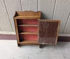 Vintage Rustic Country Wood Medicine Cabinet Mirror Towel Bar Wall Shelf Y63