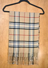 Scottish 100  Cashmere Scarf Tartan Check Beige Black Red 12 X 66 Quiet Luxury