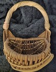 Vintage Sturdy Woven Rattan Hanging Basket