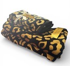 Christian Lacroix Velour Towel Set Gold Black 4pc 2 Bath 2 Hand Towels