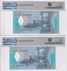 Cook Islands Set 2  3 Dollars 2021 P 11a P 11a  Superb Gem Unc Pmg 68 Epq
