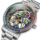 Men s Luminous Waterproof Watch Automatic Mechanical Skeleton Flywheel Watch