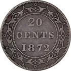 1872 H 20 Cents Newfoundland Canada Silver   Fine