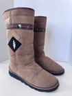 Vintage 70s Grateful Dead Theme Lined Suede Warm Winter Boots Shoes