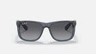 Ray-ban Justin Classic Transparent Blue grey Gradient Polarized 54 Mm Rb4165