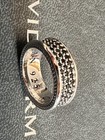 Gifts yurman sterling black8 5mmstreamline Fulldiamond Band Ring Size Us 7