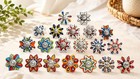 Set Of 20 Ceramic Cabinet Knobs Hand Painted Dotted Colorful Drawer Pulls