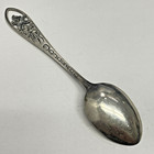 Vintage Sterling Silver Souvenir Demitasse Spoon Colorado With Flowers On Handle