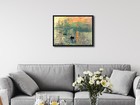 Framed Canvas Print Monet Painting Repro Wall Art Home Decor Sunrise Picture