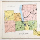 1941  Schuyler  County New York Map Original  20x16   Railroads  Townships