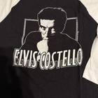 Vintage Elvis Costello And Raglan Shirt Medium 1970s Rare Posing Thinking