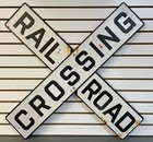 Distressed Railroad Crossing Metal Sign Old Classic Train  Man Cave Wall 35   x35   