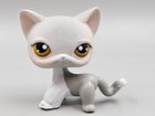 Vintage 2006 Littlest Pet Shop Lps  138 Shorthair Cat Gray   White Brown Eyes