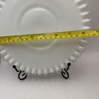 Fenton Lunch Plate Silver Crest Milk Glass Ruffled Edges Plates 8 5    Vintage
