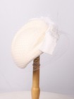 Beige Wool Felt Fascinator Hats For Women Party Wedding Bride Hat With Bow Veil
