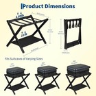 2pcs Luggage Rack Folding Suitcase Stand With Storage Shelf Holds Up To 110 Lb