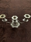 Sterling Silver Plated 3  Weighted Reinforced Candle Stick Holder