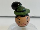 Vintage Miniature Perfume Bottle Made In Italy Wooden Head Hand Painted Rare