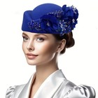 Women Vintage Fascinator Hat Flower Derby Church Tea Party Headpiece